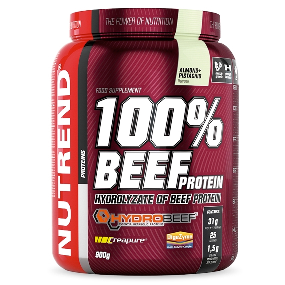 Nutrend 100% Beef Protein Mandle, Pistácie 900 Gramů