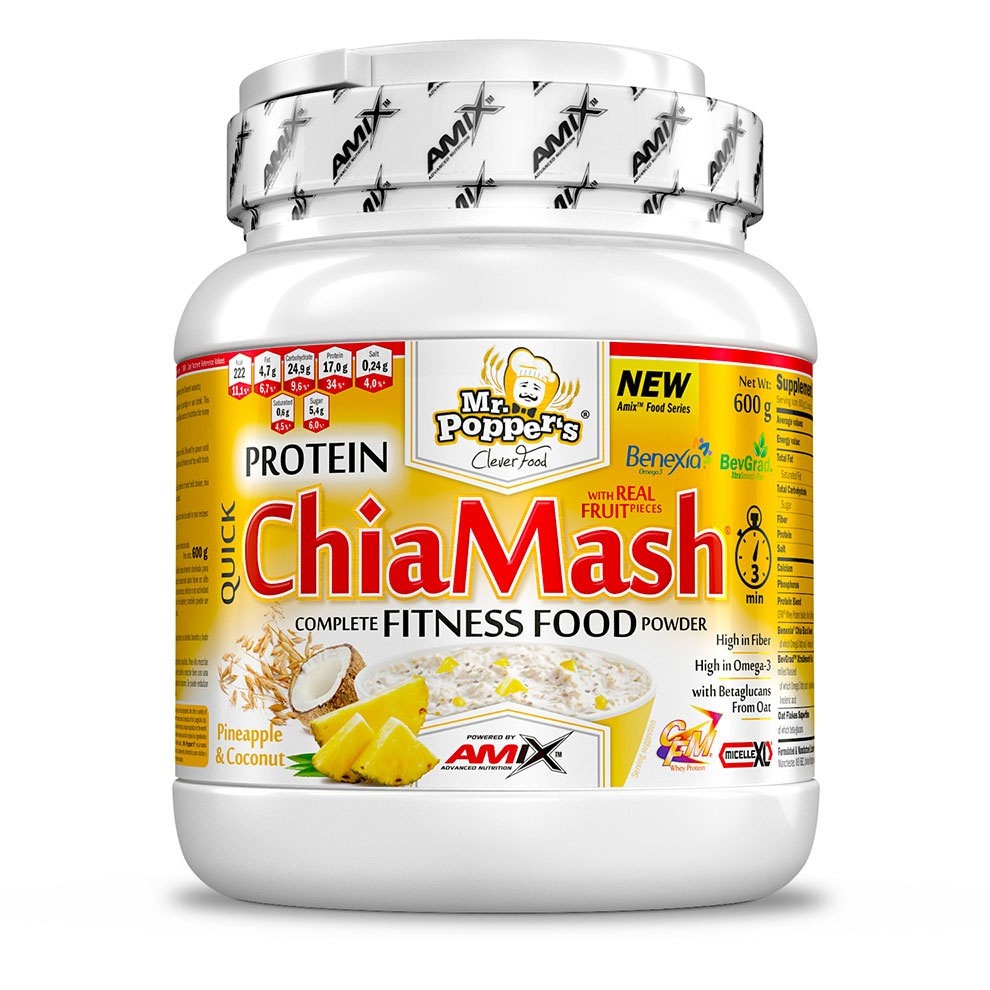 Amix Nutrition Protein ChiaMash Jablko, Skořice, Rozinky 600 Gramů