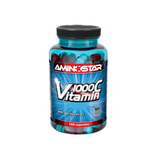 Aminostar Vitamin C 1000 s extraktem šípku Bez příchutě 100 Kapslí