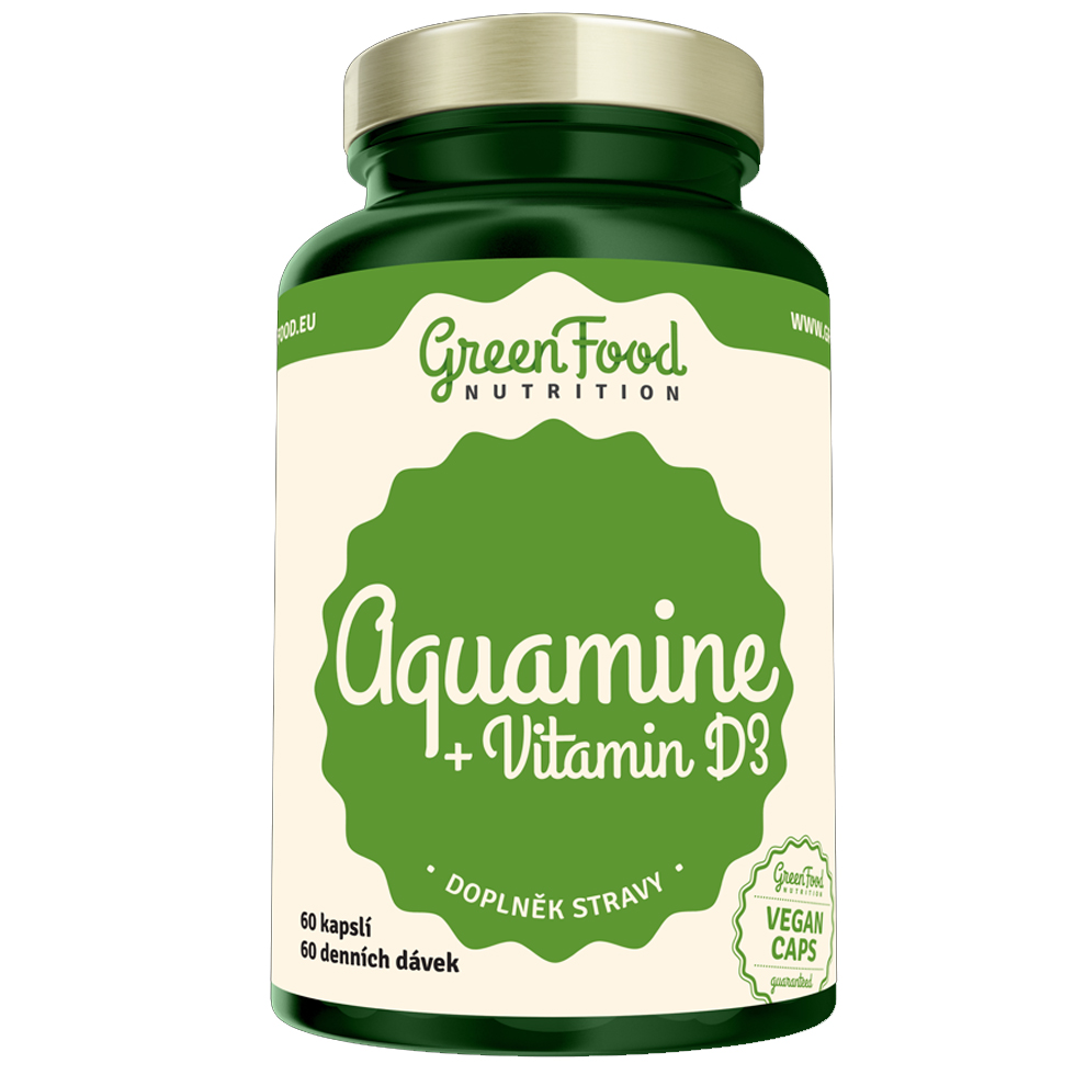 GreenFood Nutrition Aquamin + Vitamín D3  60 Kapslí