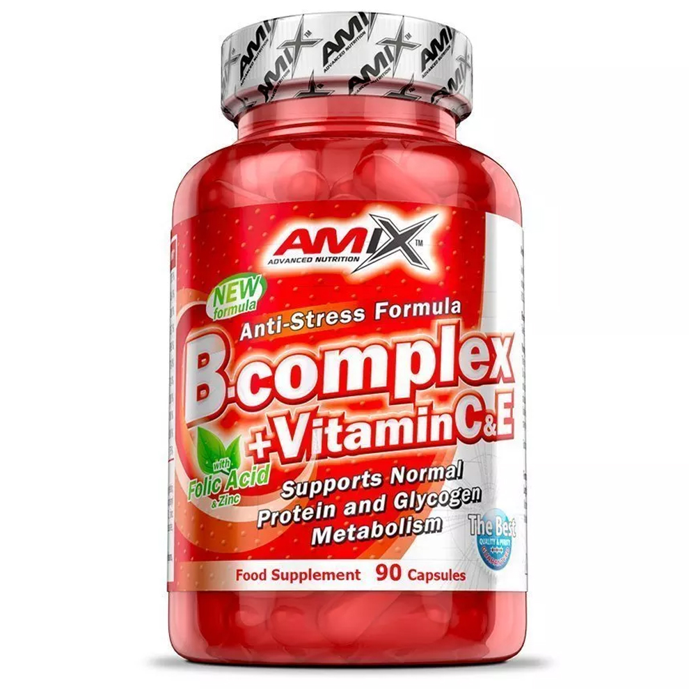 Amix Nutrition B-Complex + vitamin C,E Ovocný punč 90 Kapslí