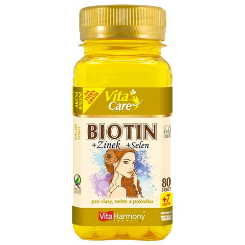 VitaHarmony Biotin + Selen + Zinek Jahoda 87 Tablet