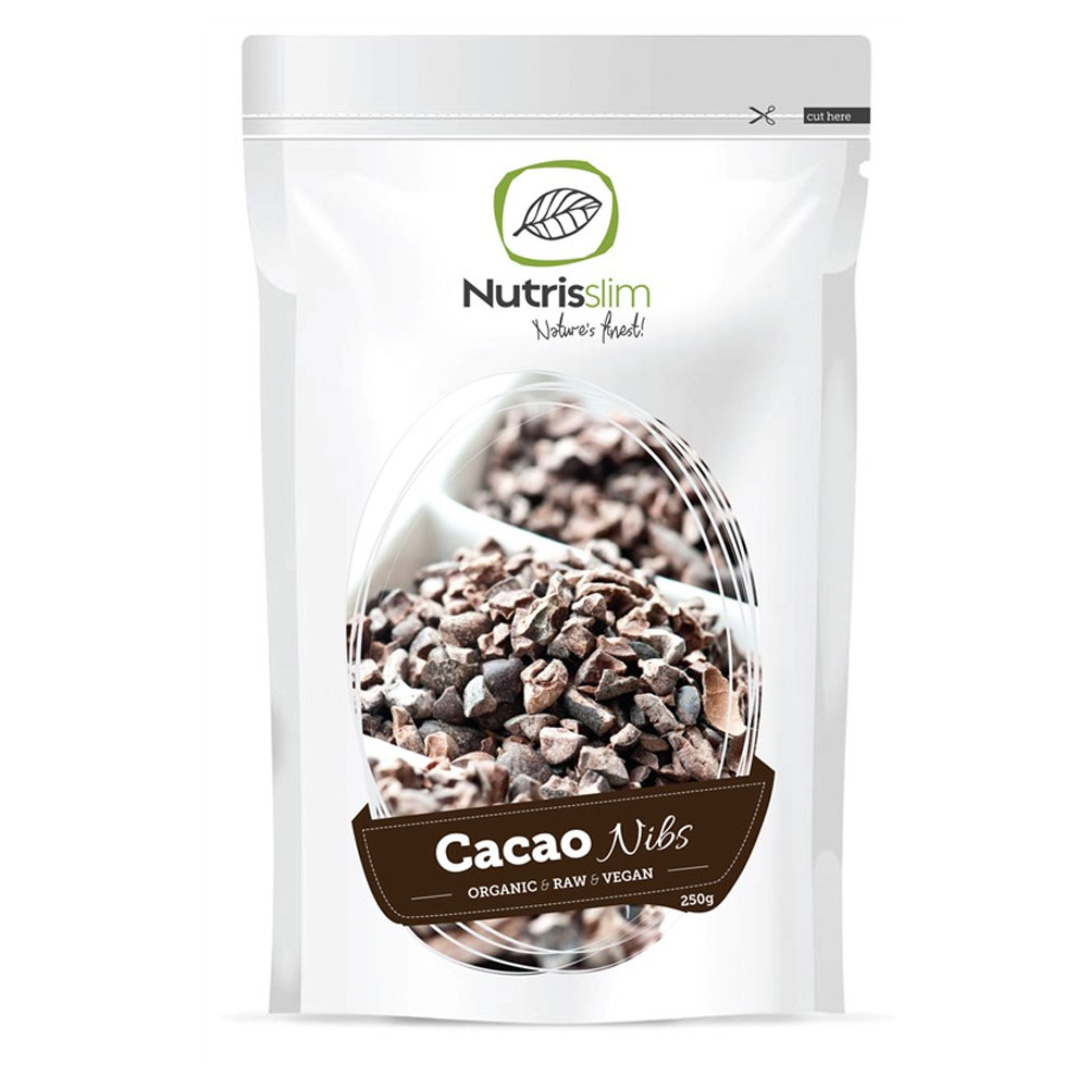 Nutrisslim Cacao Nibs BIO Bez příchutě 250 Gramů