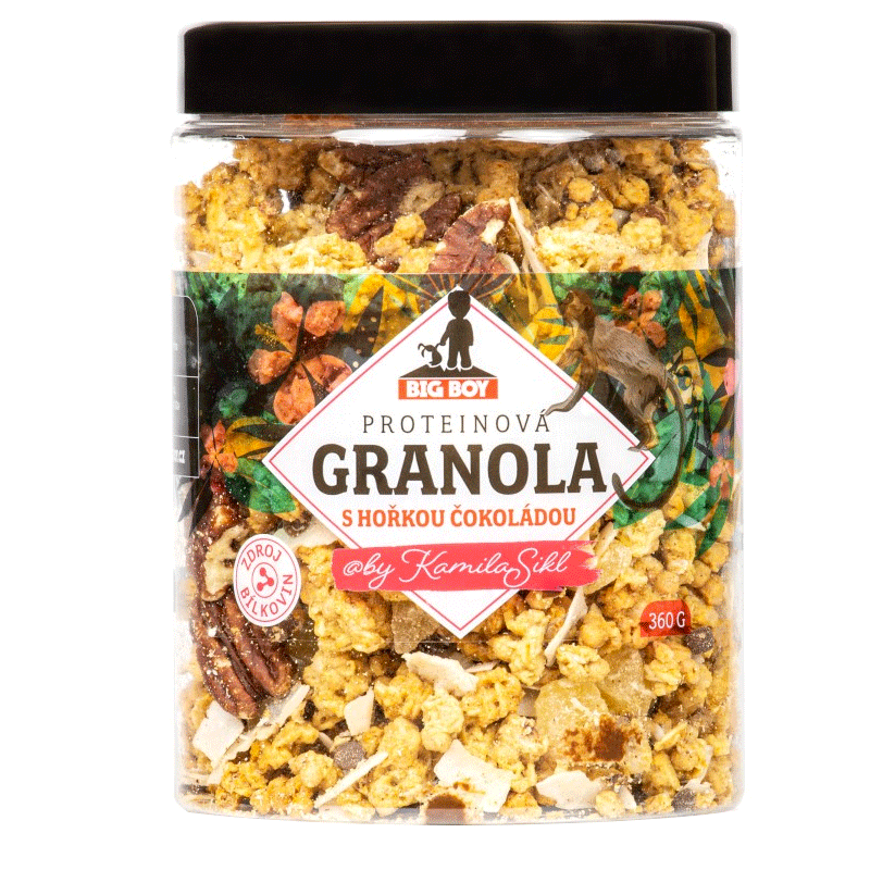 Big Boy Proteinová granola by @kamilasikl Hořká čokoláda 360 Gramů