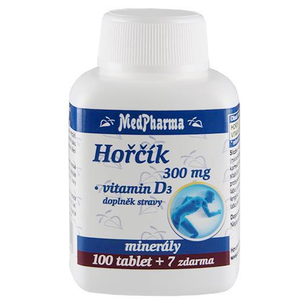MedPharma Hořčík 300mg + vitamin D3  107 Tablet