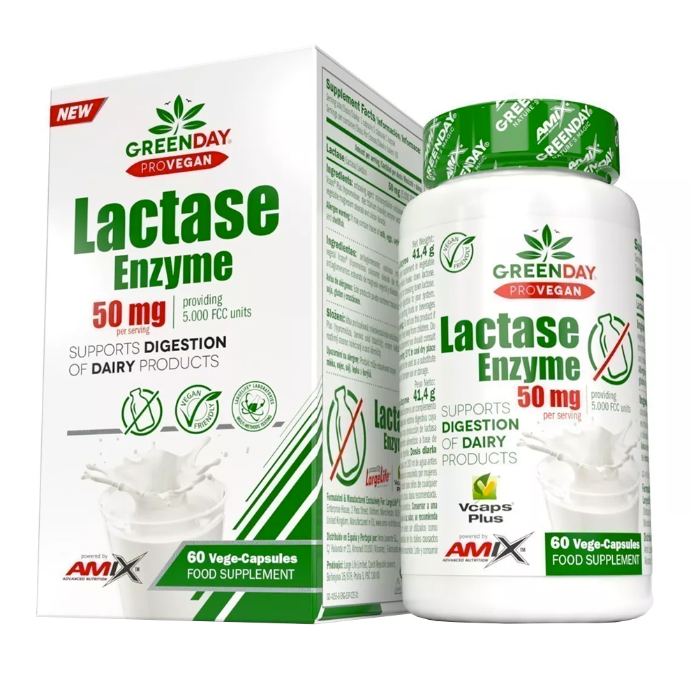 Amix Nutrition ProVegan Lactase Enzyme Malina, Višeň 60 Kapslí