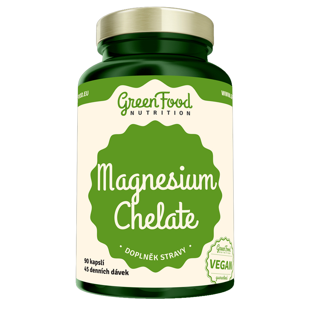 GreenFood Nutrition Magnesium Chelát Bez příchutě 90 Kapslí