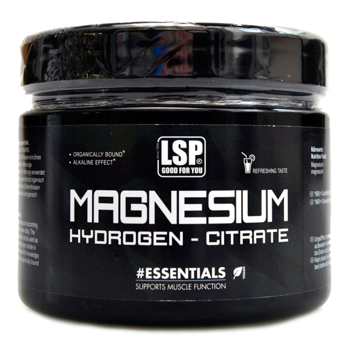 LSP Sports Nutrition Magnesium hydrogen citrate pulver Tmavý citrón 500 Gramů