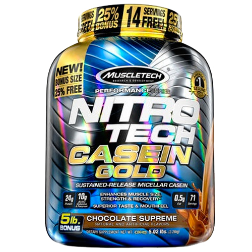 Muscletech Nitro-Tech Casein Gold Čokoláda 2280 Gramů