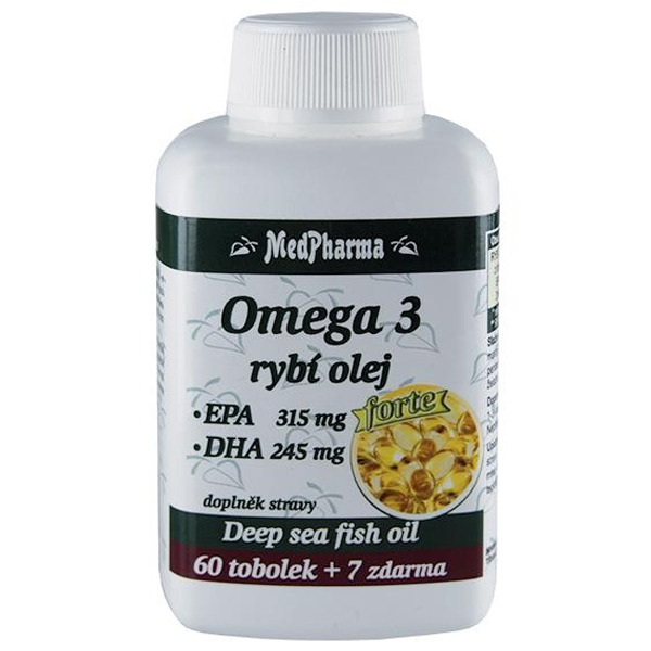 MedPharma Omega 3 rybí olej FORTE Mandarinka 67 Tablet