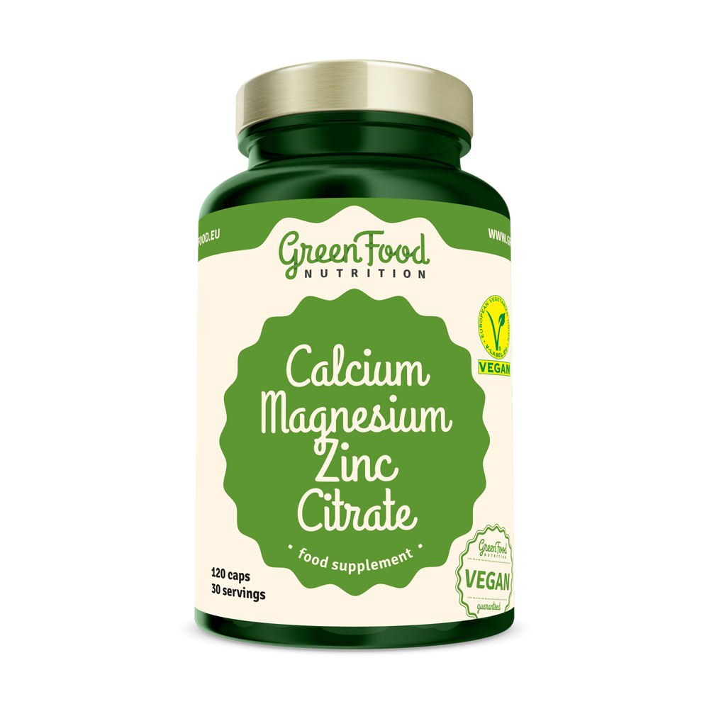 GreenFood Nutrition Calcium Magnesium Zinc Citrate  120 Kapslí
