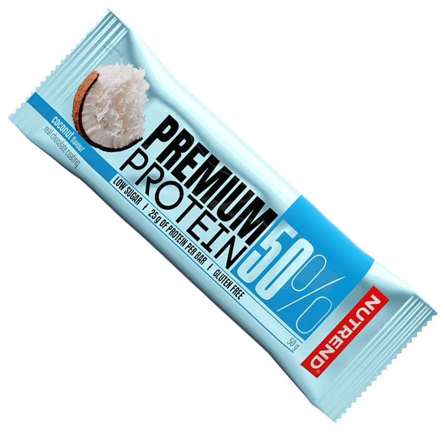 Nutrend Premium Protein 50% bar Kokos 50 Gramů