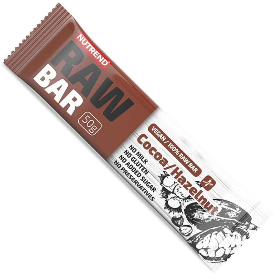 Nutrend RAW bar Kakao, Lískový oříšek 50 Gramů