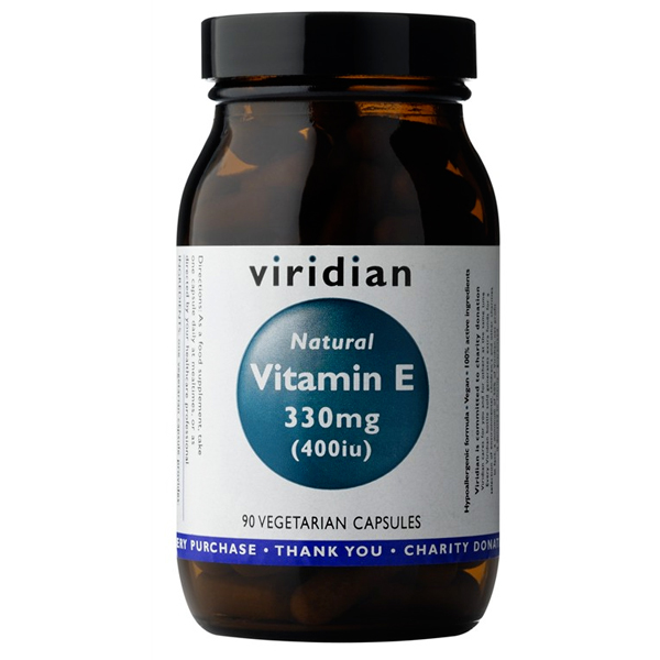 Viridian Vitamin E 330mg 400iu Bez příchutě 30 Kapslí