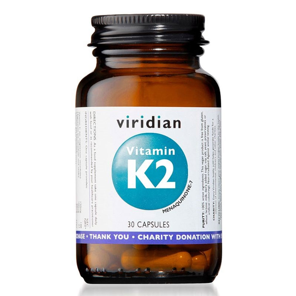 Viridian Vitamin K2 Bez příchutě 30 Kapslí