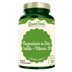 GreenFood Hořčík a Zinek Cheláty + Vitamín D3