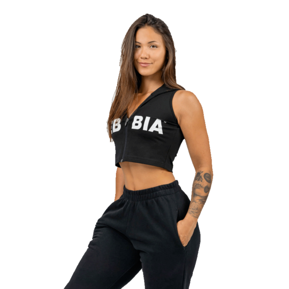 Nebbia Crop sleeveless hoodie MUSCLE MOMMY 258