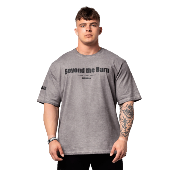 Nebbia Washed-off cotton heavyweight t-shirt GRIND 370