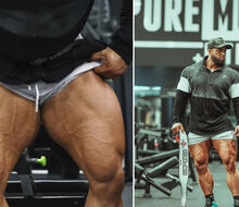 Leg training by bodybuilder Regan Grimes