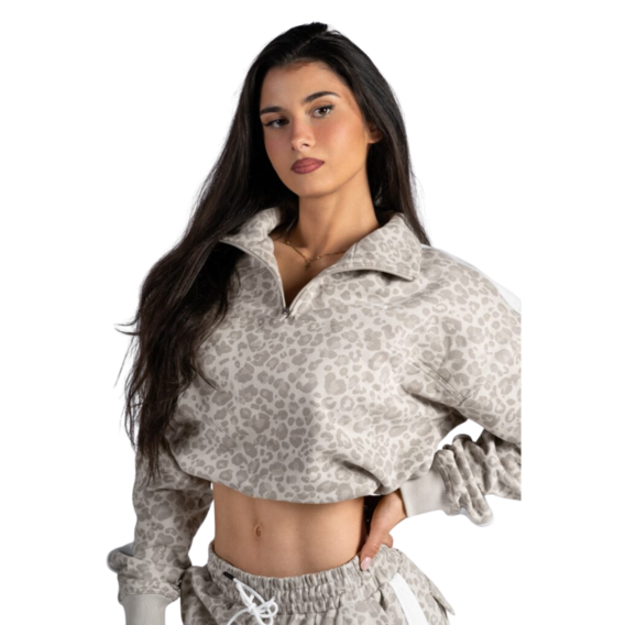 Nebbia Half-zip sweatshirt with leopard pattern PRIMAL 866