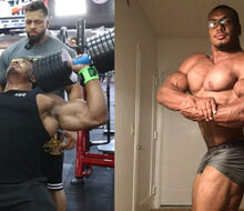 17 reps on 140lb shoulder presses by Larry Wheels!