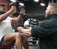 Flex Lewis and Dan Bilzerian at a joint training session!