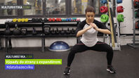 Lunges to the side with expander - technique of execution