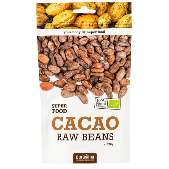 Purasana Cacao Beans BIO 200 g bez příchutě