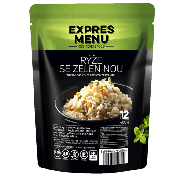 Expres menu Dušená rýže se zeleninou (2 porce) - 400g