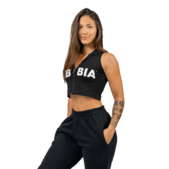 Nebbia Crop mikina bez rukávů MUSCLE MOMMY 258