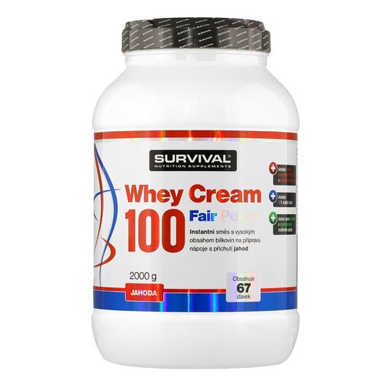 Survival Whey Cream 100 Fair Power 1000g - jablečný štrůdl