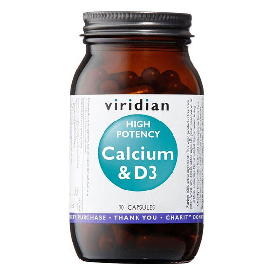 Viridian High Potency Calcium & D3 - 90 kapslí