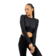 Černá Nebbia Crop top s dlouhým rukávem ELEVATED 468