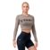 Béžová Nebbia SPORTY HERO crop top s dlouhým rukávem 585