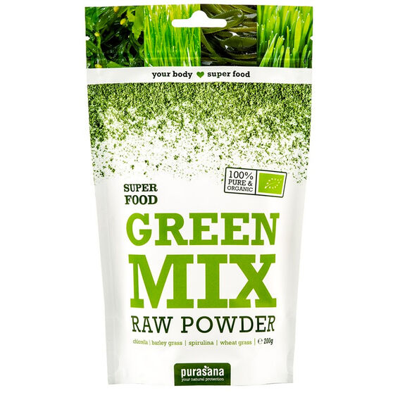 Purasana Green Mix Powder BIO 200 g bez příchutě