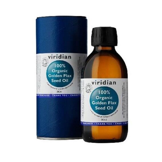 Viridian 100% Organic Golden Flax Seed Oil - 200ml