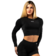 Černá Nebbia Seamless crop top s dlouhým rukávem POWER 892