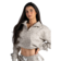 Béžová Nebbia Half-zip mikina s leopardím vzorem PRIMAL 866