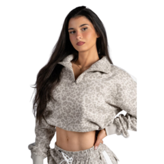 Nebbia Half-zip mikina s leopardím vzorem PRIMAL 866