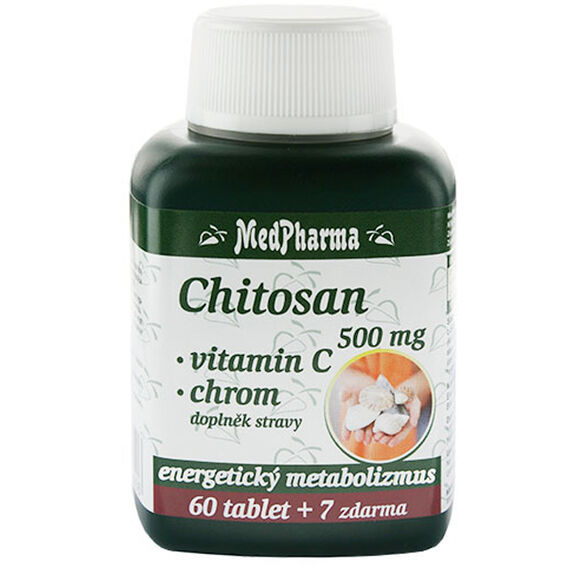 MedPharma Chitosan 500 mg + vitamin C + skořice + chrom - 67 tablet
