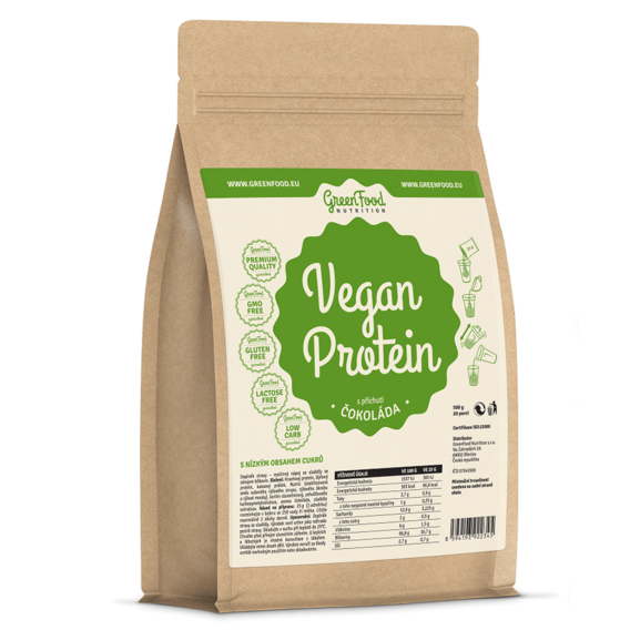 GreenFood Vegan protein 750g - čokoláda