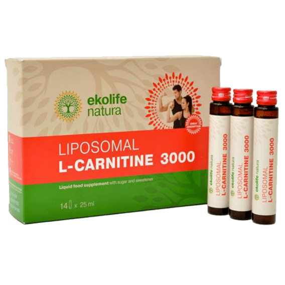 Ekolife Natura Liposomal L-Carnitine 3000mg 14x25ml - citrón