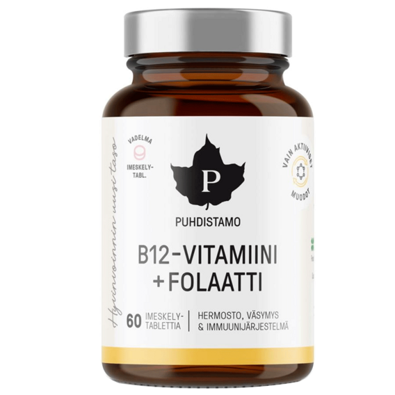 Puhdistamo Vitamin B12 Folate 60 tablet malina