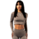 Světle hnědá ASH Nebbia Seamless crop top s dlouhým rukávem POWER 892