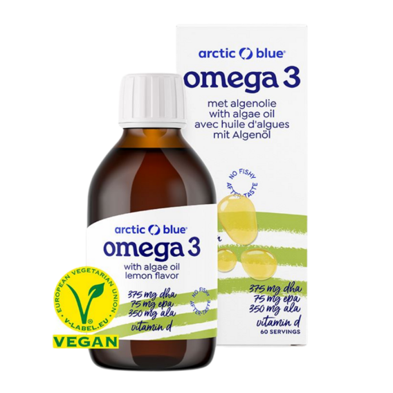 arctic blue® Wegańskie algi Omega 3-6-9 (olej konopny + olej z wodorostów + witamina D 400IU)
