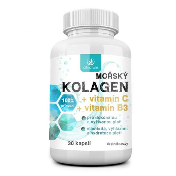 Allnature Kolagen morski + wit. C + wit. B3