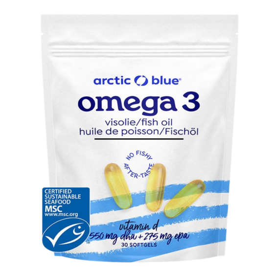 arctic blue® Omega 3 (550 mg DHA, 275 mg EPA i witamina D 400IU) Alaska Native