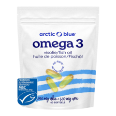 arctic blue® Omega 3 (250mg DHA & 400mg EPA) původ Aljaška