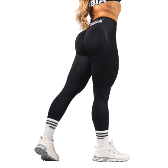 Nebbia Bezešvé extra push-up legíny s vysokým pasem FLOW SEAMLESS 496 čierne - M – M