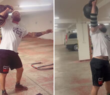 Jiří Tkadlčík sa zamiloval do tréningu s kettlebell - nad hlavu dostal 92-kilogramovú "godzillu"!